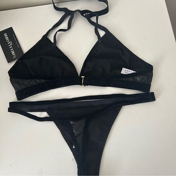 NWT OH LA LA CHERI NORDSTROM FAUX LEATHER STRAPPY SET S/M - Picture 5 of 6